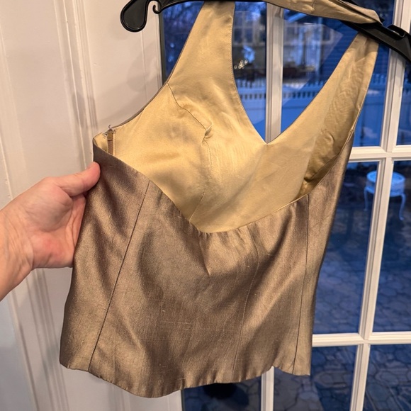 Maria Pinto Halter Top Taupe/gold Size XS - Picture 3 of 10